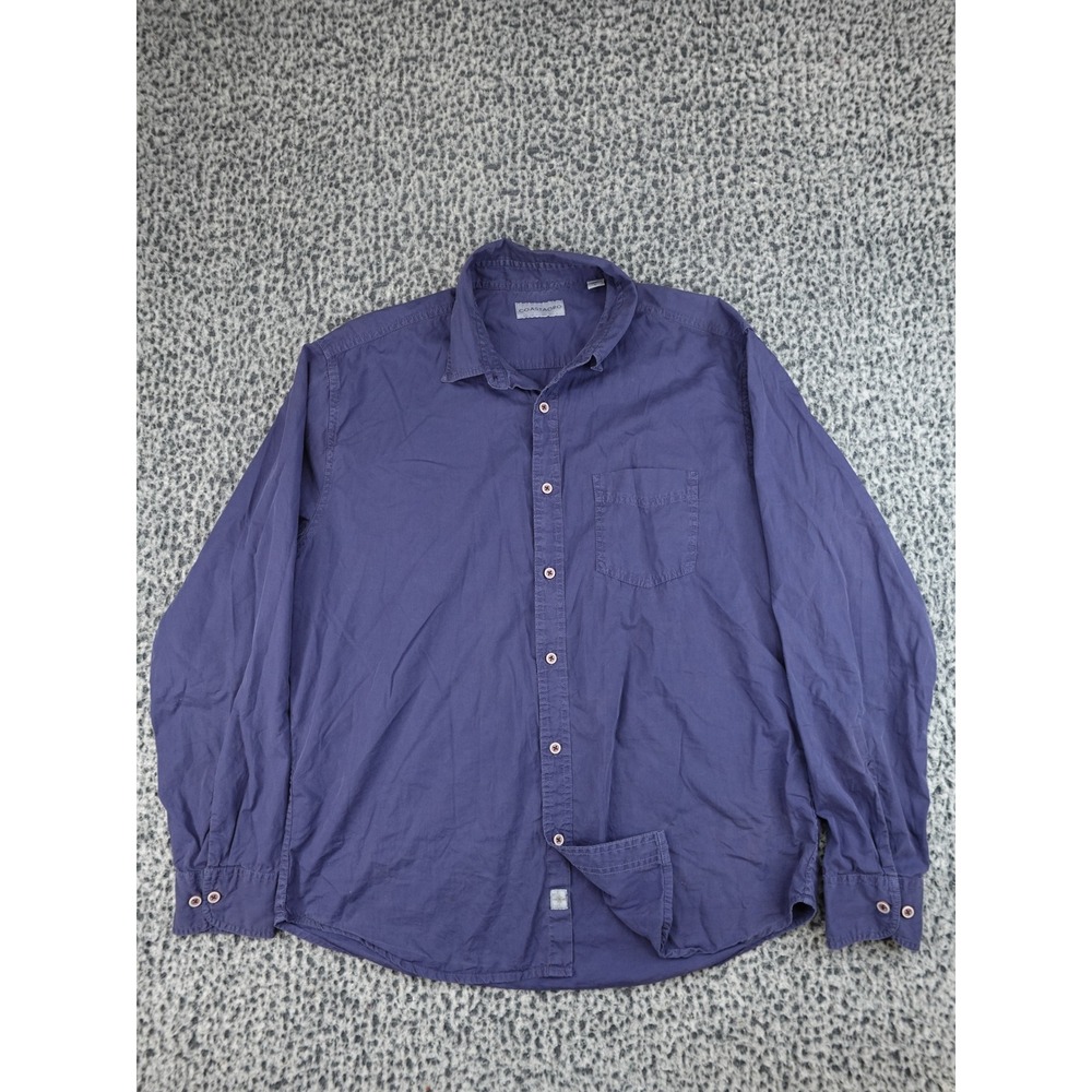 CoastAoro Button Down Shirt Mens Large Purple Long Sleeve 100% Cotton Pocket